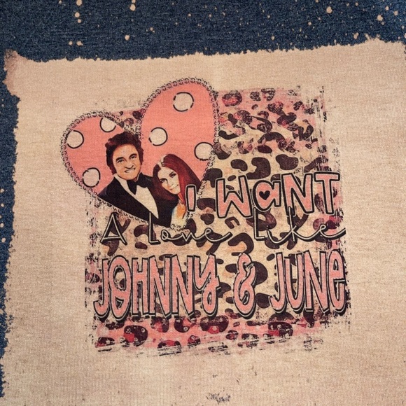 Love Like Johnny & June bleached tshirt - Picture 2 of 2